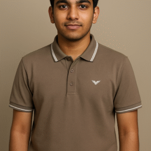 Taupe Color Armani Logo T-Shirt