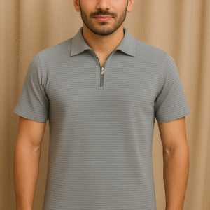 Zipper Blue Legend Polo - Piqué Knit